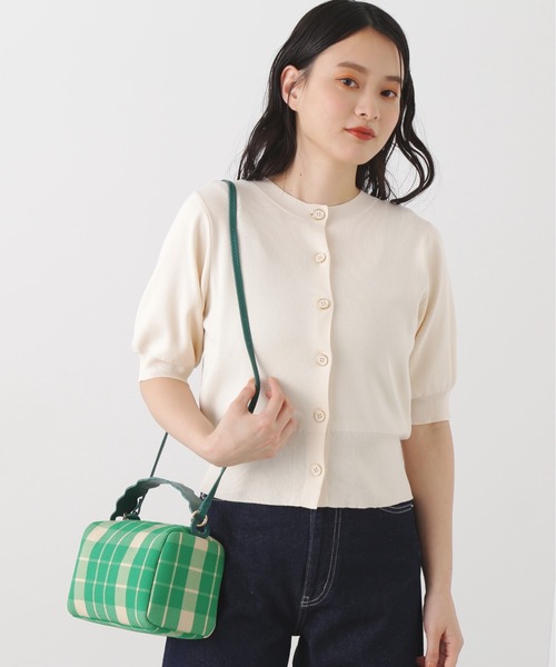 N.（N. Natural Beauty Basic）（エヌエヌナチュラルビューティーベーシック）の「◆前後２ＷＡＹ総針パフスリーブカーディガン（カーディガン/ボレロ・レディース・ブルーパープル/チェリーレッド/オフホワイト/ネイビー・MEDIUM）」の5枚目の写真