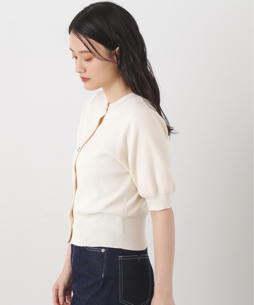 N.（N. Natural Beauty Basic）（エヌエヌナチュラルビューティーベーシック）の「◆前後２ＷＡＹ総針パフスリーブカーディガン（カーディガン/ボレロ・レディース・ブルーパープル/チェリーレッド/オフホワイト/ネイビー・MEDIUM）」の18枚目の写真