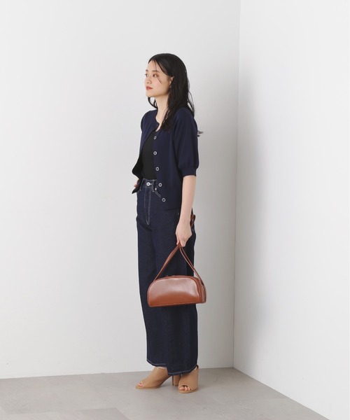 N.（N. Natural Beauty Basic）（エヌエヌナチュラルビューティーベーシック）の「◆前後２ＷＡＹ総針パフスリーブカーディガン（カーディガン/ボレロ・レディース・ブルーパープル/チェリーレッド/オフホワイト/ネイビー・MEDIUM）」の10枚目の写真