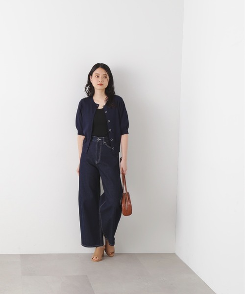 N.（N. Natural Beauty Basic）（エヌエヌナチュラルビューティーベーシック）の「◆前後２ＷＡＹ総針パフスリーブカーディガン（カーディガン/ボレロ・レディース・ブルーパープル/チェリーレッド/オフホワイト/ネイビー・MEDIUM）」の11枚目の写真