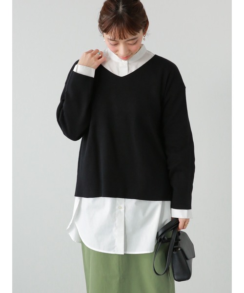 Lugnoncure（ルノンキュール）の「TCブロードバンドカラーチュニックオーバーシャツ（シャツ/ブラウス・レディース・ブルー/オフホワイト/ピンク/イエロー・ﾌﾘ-）」の10枚目の写真