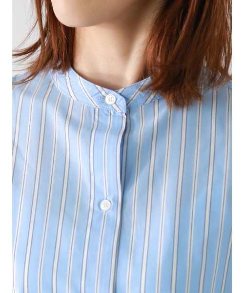 Lugnoncure（ルノンキュール）の「TCブロードバンドカラーチュニックオーバーシャツ（シャツ/ブラウス・レディース・ブルー/オフホワイト/ピンク/イエロー・ﾌﾘ-）」の8枚目の写真
