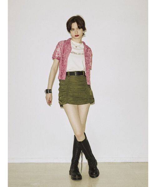 jouetie（ジュエティ）の「ラインストーンロゴフィット Tシャツ（Tシャツ/カットソー・レディース・ブラック/オフホワイト/ピンク・MEDIUM）」の7枚目の写真