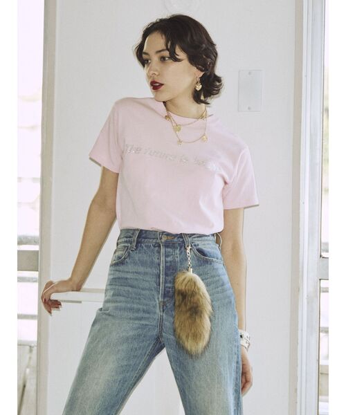 jouetie（ジュエティ）の「ラインストーンロゴフィット Tシャツ（Tシャツ/カットソー・レディース・ブラック/オフホワイト/ピンク・MEDIUM）」の18枚目の写真