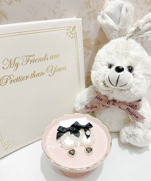 ROJITA(ロジータ)の「リボン付サークルパールイヤリング(イヤリング・レディース・ピンク/ブラック/ホワイト・FREE)」の2枚目の写真