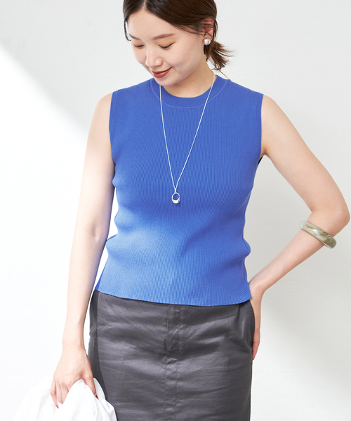 IENA（イエナ）の「3X3リブノースリーブプルオーバー（ニット/セーター