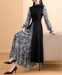 LOPASS | 異素材フェイクレイヤードワンピース(ワンピース)