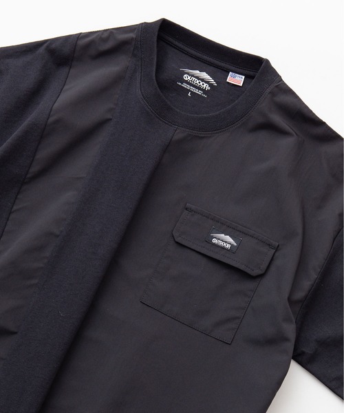 OUTDOOR PRODUCTS APPAREL(アウトドアプロダクツアパレル)の「USAコットン 縦切り替え ライン ビッグシルエット Tシャツ(Tシャツ/カットソー・メンズ・ブラウン/ホワイト/ブラック・MEDIUM/LARGE/X-LARGE)」の2枚目の写真