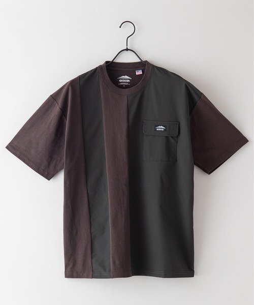 OUTDOOR PRODUCTS APPAREL(アウトドアプロダクツアパレル)の「USAコットン 縦切り替え ライン ビッグシルエット Tシャツ(Tシャツ/カットソー・メンズ・ブラウン/ホワイト/ブラック・MEDIUM/LARGE/X-LARGE)」の6枚目の写真