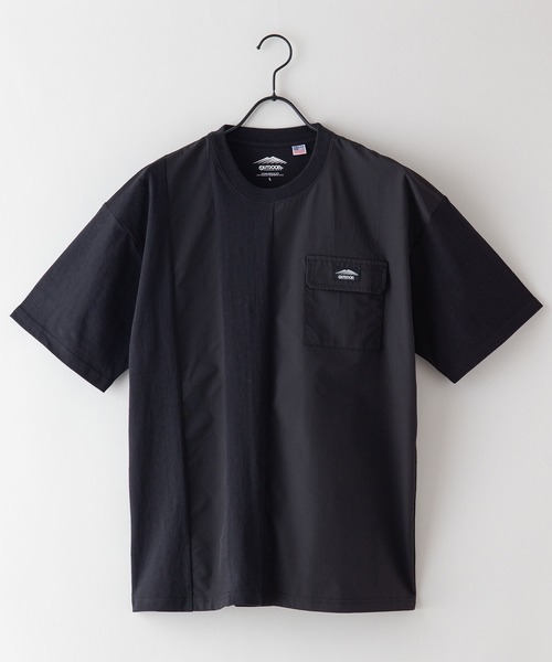 OUTDOOR PRODUCTS APPAREL(アウトドアプロダクツアパレル)の「USAコットン 縦切り替え ライン ビッグシルエット Tシャツ(Tシャツ/カットソー・メンズ・ブラウン/ホワイト/ブラック・MEDIUM/LARGE/X-LARGE)」の5枚目の写真