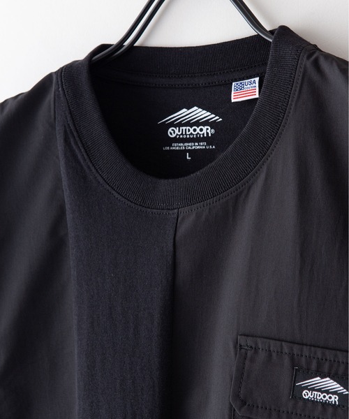 OUTDOOR PRODUCTS APPAREL(アウトドアプロダクツアパレル)の「USAコットン 縦切り替え ライン ビッグシルエット Tシャツ(Tシャツ/カットソー・メンズ・ブラウン/ホワイト/ブラック・MEDIUM/LARGE/X-LARGE)」の7枚目の写真