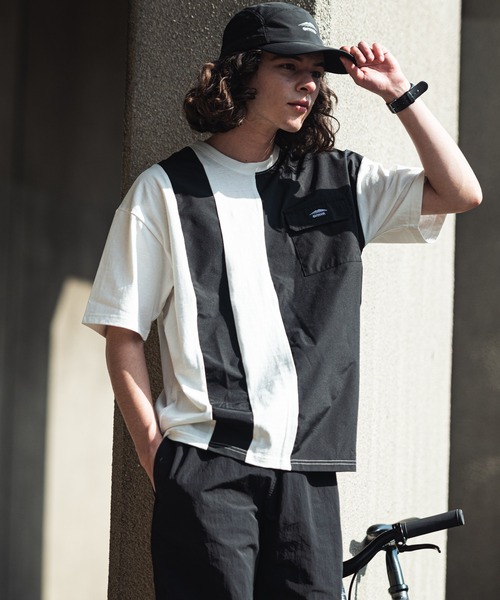 OUTDOOR PRODUCTS APPAREL(アウトドアプロダクツアパレル)の「USAコットン 縦切り替え ライン ビッグシルエット Tシャツ(Tシャツ/カットソー・メンズ・ブラウン/ホワイト/ブラック・MEDIUM/LARGE/X-LARGE)」の16枚目の写真
