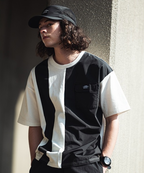 OUTDOOR PRODUCTS APPAREL(アウトドアプロダクツアパレル)の「USAコットン 縦切り替え ライン ビッグシルエット Tシャツ(Tシャツ/カットソー・メンズ・ブラウン/ホワイト/ブラック・MEDIUM/LARGE/X-LARGE)」の18枚目の写真