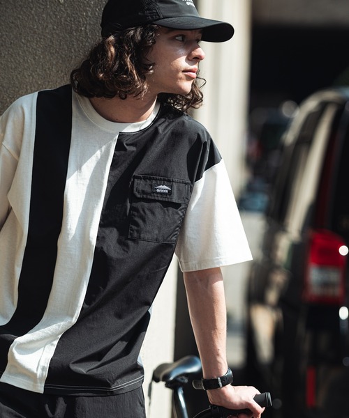 OUTDOOR PRODUCTS APPAREL(アウトドアプロダクツアパレル)の「USAコットン 縦切り替え ライン ビッグシルエット Tシャツ(Tシャツ/カットソー・メンズ・ブラウン/ホワイト/ブラック・MEDIUM/LARGE/X-LARGE)」の19枚目の写真