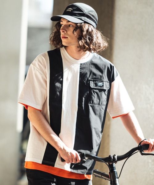 OUTDOOR PRODUCTS APPAREL(アウトドアプロダクツアパレル)の「USAコットン 縦切り替え ライン ビッグシルエット Tシャツ(Tシャツ/カットソー・メンズ・ブラウン/ホワイト/ブラック・MEDIUM/LARGE/X-LARGE)」の14枚目の写真