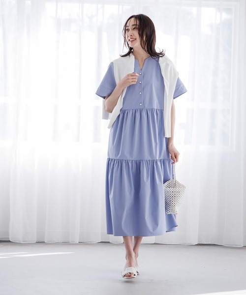 新品♪ Emma Taylor エマテイラー パール釦ティアードワンピース パール釦ティアードワンピース│Emma Taylor│158cm│STYLEDOOR