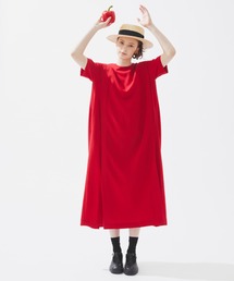 EDIT Gris | 【さらっと着れてシワになりにくい】半袖リネンタッチワンピース(ワンピース)