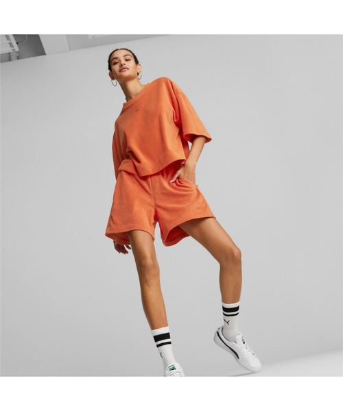 PUMA(プーマ)の「PUMA プーマ ウィメンズ CLASSICS パイル Tシャツ(Tシャツ/カットソー・レディース・グレー/レッド系その他/ライトグレー・LARGE/X-SMALL/SMALL/MEDIUM)」の6枚目の写真