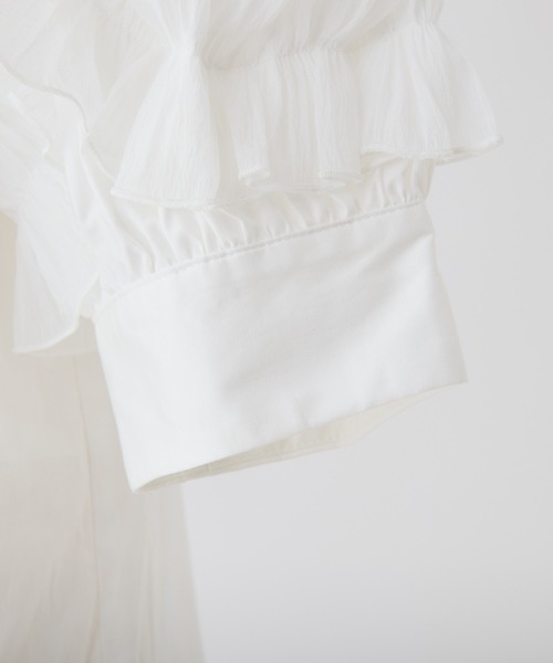 Seemi. byNICECLAUP（ シーミーバイナイスクラップ）の「【Seemi】フリルボウタイブラウス（シャツ/ブラウス・レディース・オフホワイト/グレー/ピンク・FREE）」の10枚目の写真