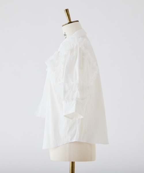 Seemi. byNICECLAUP（ シーミーバイナイスクラップ）の「【Seemi】フリルボウタイブラウス（シャツ/ブラウス・レディース・オフホワイト/グレー/ピンク・FREE）」の6枚目の写真