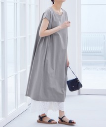 綿100%タック使いワンピース)ロング