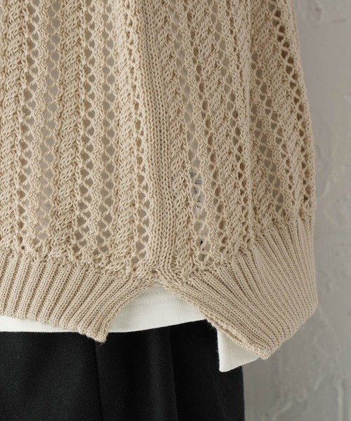 Air Tokyo（エアートウキョー）の「オーバーサイズ 透かし編み クルーネック ニットベスト <セレクトアイテム>（ベスト・メンズ・ブラック/ベージュ・LARGE/X-LARGE）」の11枚目の写真