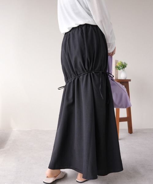 IAMUSE（アイアミューズ）の「ドロストフレアスカート S0971【IAMUSE】（スカート・レディース・ブラック/ライトベージュ・FREE）」の22枚目の写真