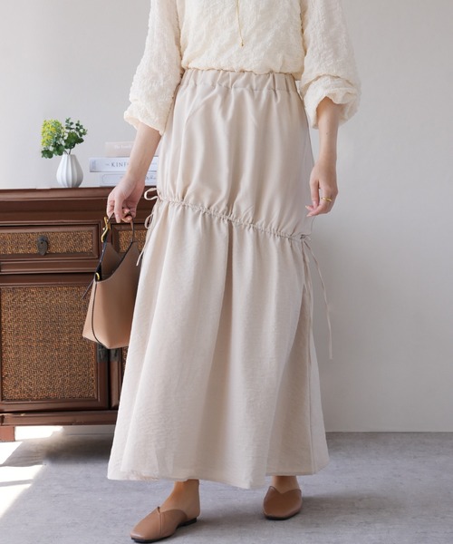 IAMUSE（アイアミューズ）の「ドロストフレアスカート S0971【IAMUSE】（スカート・レディース・ブラック/ライトベージュ・FREE）」の20枚目の写真