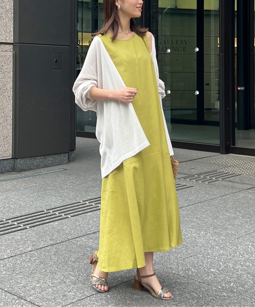 Chez toi（シェトワ）の「裾ティアードノースリワンピース（ワンピース・レディース・レッド/ライム/ブラック/ブラック系その他・FREE）」の7枚目の写真