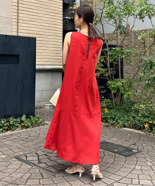 Chez toi（シェトワ）の「裾ティアードノースリワンピース（ワンピース・レディース・レッド/ライム/ブラック/ブラック系その他・FREE）」の20枚目の写真
