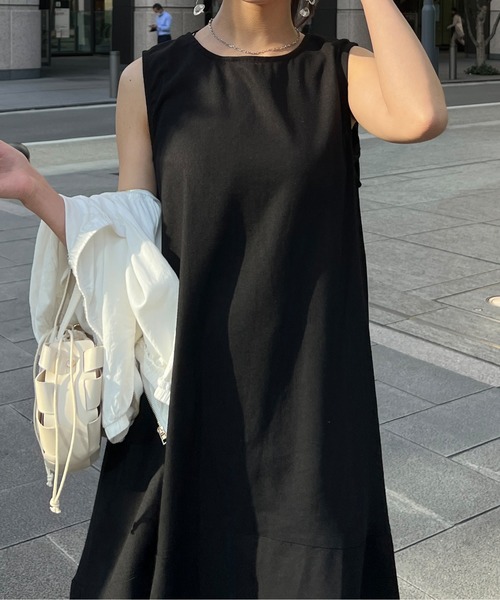 Chez toi（シェトワ）の「裾ティアードノースリワンピース（ワンピース・レディース・レッド/ライム/ブラック/ブラック系その他・FREE）」の21枚目の写真