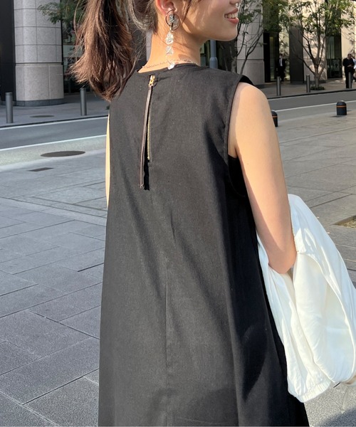 Chez toi（シェトワ）の「裾ティアードノースリワンピース（ワンピース・レディース・レッド/ライム/ブラック/ブラック系その他・FREE）」の22枚目の写真