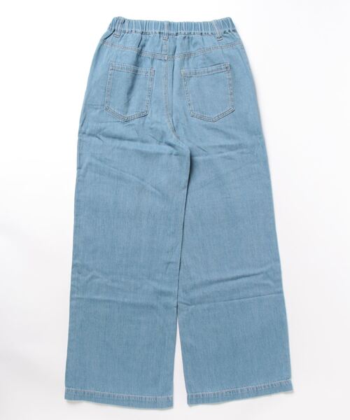 e-zakkamania stores（イーザッカマニアストアーズ）の「コットンリネンデニム ワイドパンツ（デニムパンツ・レディース・ブルー/ネイビー/スカイブルー/ホワイト・M/L）」の19枚目の写真