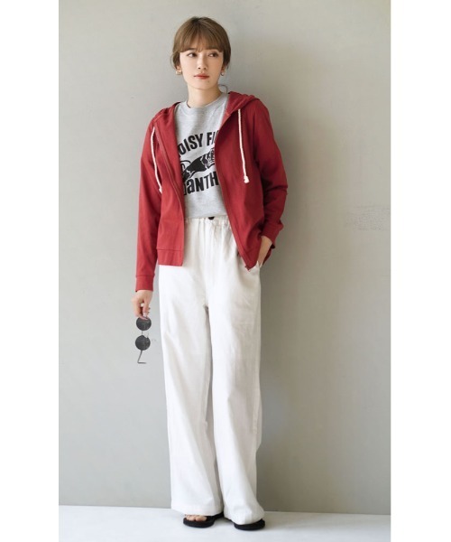 e-zakkamania stores（イーザッカマニアストアーズ）の「コットンリネンデニム ワイドパンツ（デニムパンツ・レディース・ブルー/ネイビー/スカイブルー/ホワイト・M/L）」の21枚目の写真