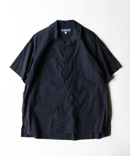WHITE MOUNTAINEERING(ホワイトマウンテニアリング)の「BROAD OPEN COLLAR SHIRT(シャツ/ブラウス・メンズ・ブラック/ネイビー・1/2/3)」の1枚目の写真