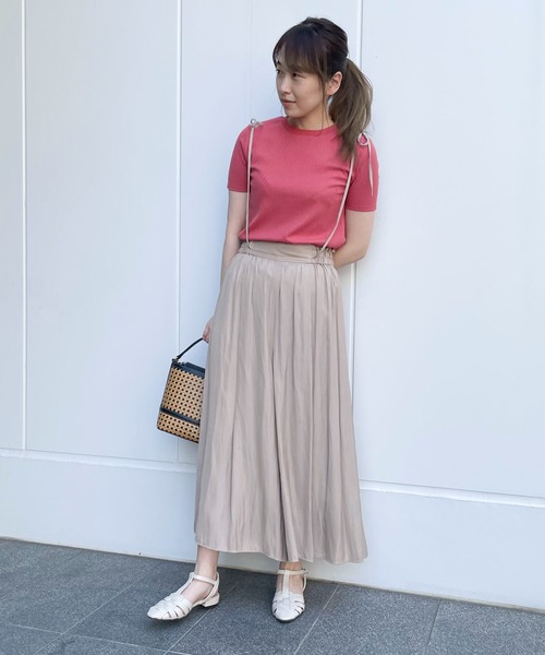 COMME CA ISM(コムサイズム)の「★TV着用商品★リブ ベーシック Tシャツ(Tシャツ/カットソー・レディース・オフホワイト/ダークブラウン/ピンク/ネイビー・MEDIUM/LARGE)」の9枚目の写真