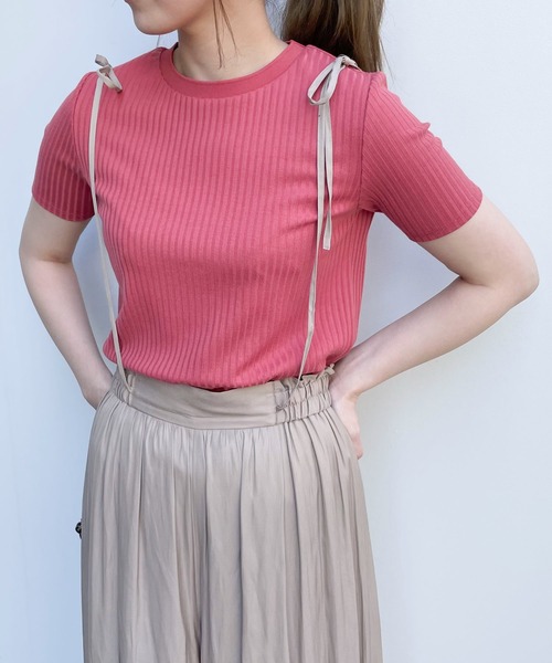 COMME CA ISM(コムサイズム)の「★TV着用商品★リブ ベーシック Tシャツ(Tシャツ/カットソー・レディース・オフホワイト/ダークブラウン/ピンク/ネイビー・MEDIUM/LARGE)」の10枚目の写真