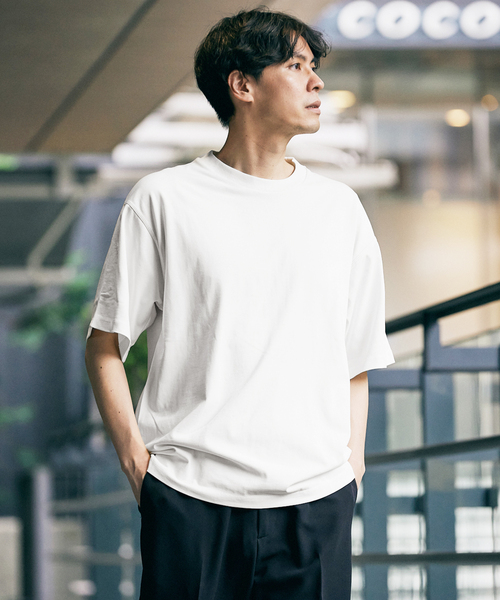 417 EDIFICE(フォーワンセブンエディフィス)の「スプリットラグラン タフTシャツ(Tシャツ/カットソー・メンズ・ホワイト/ブラック/ライトグリーン/ベージュ・MEDIUM/X-LARGE/LARGE)」の6枚目の写真