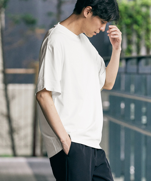417 EDIFICE(フォーワンセブンエディフィス)の「スプリットラグラン タフTシャツ(Tシャツ/カットソー・メンズ・ホワイト/ブラック/ライトグリーン/ベージュ・MEDIUM/X-LARGE/LARGE)」の16枚目の写真