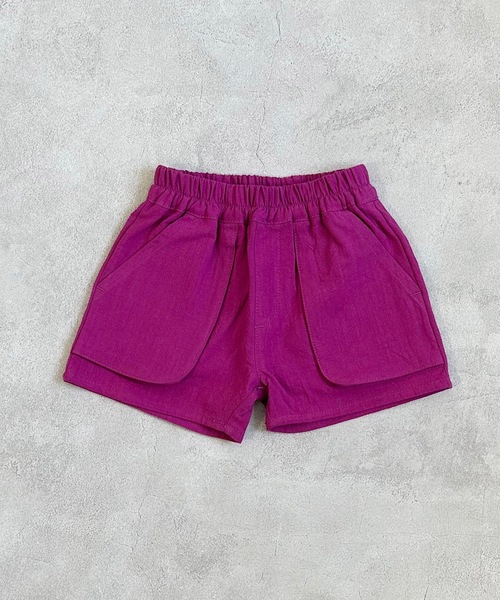 A BOND(アボンド)の「マチつきポケットショートパンツ(80~130cm)(その他パンツ・キッズ・グリーン系その他/パープル系その他/ピンク/グリーン/オレンジ/ホワイト系その他/ブラック系その他・110/120/130/100/90/80)」の6枚目の写真
