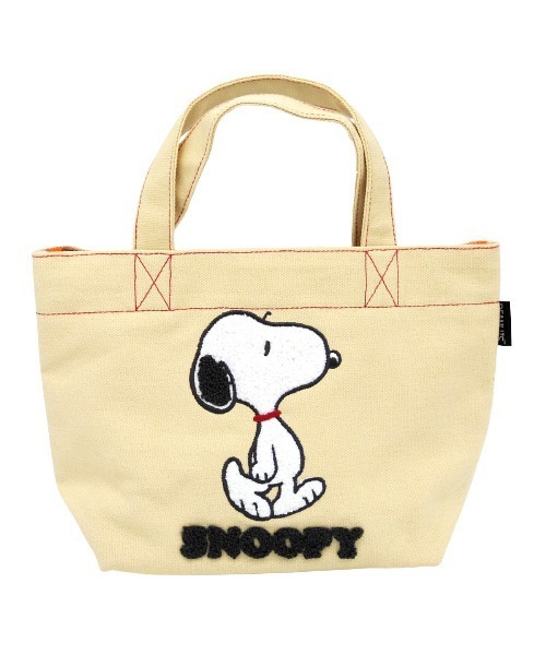 PEANUTS(ピーナッツ)の「PEANUTS/ピーナッツ スヌーピー サガラキャンバス ミニトート(トートバッグ・レディース・モカ/ホワイト・ONE SIZE)」の1枚目の写真