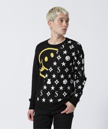 RAWLIFE | STUD MUFFIN/スタッドマフィン/スマイル＆スターグラム　ニットＬＳ(ニット/セーター)