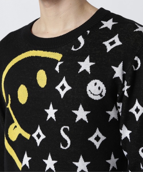 RAWLIFE(ロウライフ)の「STUD MUFFIN/スタッドマフィン/スマイル&スターグラム ニットLS(ニット/セーター・メンズ・ブラック・2)」の6枚目の写真