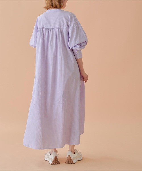 titivate（ティティベイト）の「バンドカラーギャザーシャツワンピース