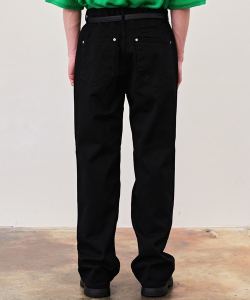 REON STUDIO（レオンスタジオ）の「韓国ブランド RE:ON STUDIO レオンスタジオ MIN WIDE BLACK DENIM デニムパンツ ジーンズ ワイドデニム ストレートデニム（デニムパンツ・メンズ・ブラック・M/L）」の8枚目の写真