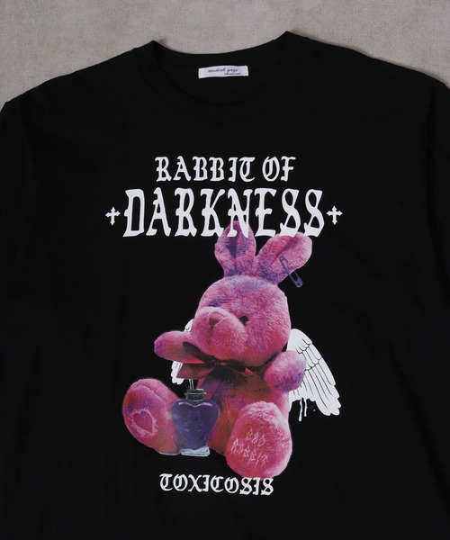 MODISH GAZE(モディシュガゼ)の「MODISH GAZE アニマルプリント半袖Tシャツ ラビット RABBIT(Tシャツ/カットソー・メンズ・ブラック系/ブラック・F)」の18枚目の写真