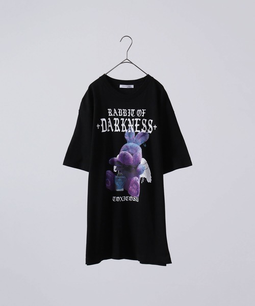 MODISH GAZE(モディシュガゼ)の「MODISH GAZE アニマルプリント半袖Tシャツ ラビット RABBIT(Tシャツ/カットソー・メンズ・ブラック系/ブラック・F)」の15枚目の写真
