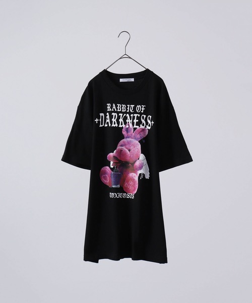 MODISH GAZE(モディシュガゼ)の「MODISH GAZE アニマルプリント半袖Tシャツ ラビット RABBIT(Tシャツ/カットソー・メンズ・ブラック系/ブラック・F)」の16枚目の写真