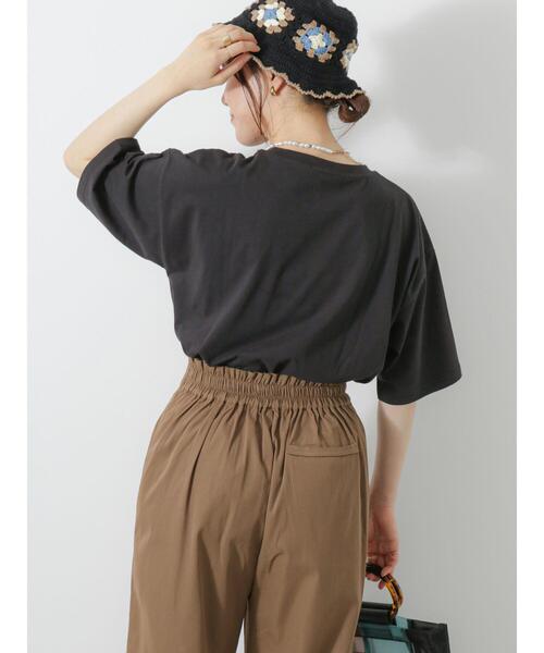 ehka sopo（エヘカソポ）の「プチロゴTシャツ（Tシャツ/カットソー・レディース・オフホワイト/ベージュ/ブラック/ミント・F）」の10枚目の写真