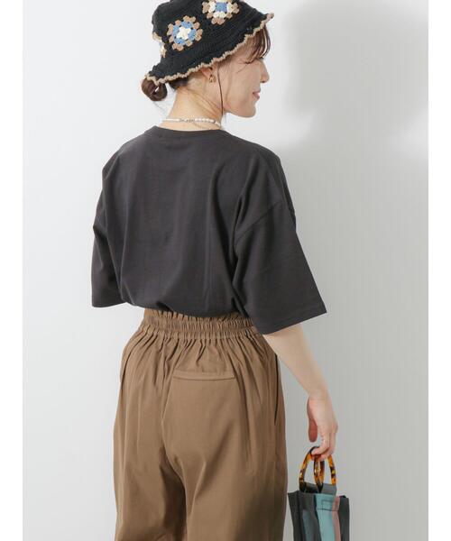 ehka sopo（エヘカソポ）の「プチロゴTシャツ（Tシャツ/カットソー・レディース・オフホワイト/ベージュ/ブラック/ミント・F）」の11枚目の写真